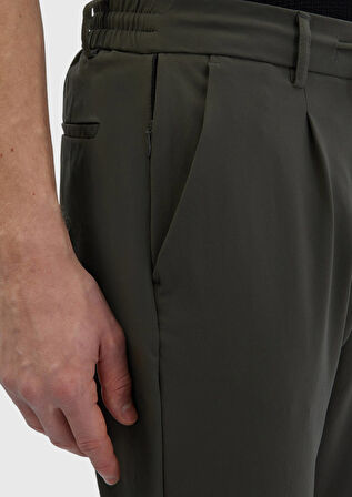 Haki Düz Dokuma Jogging Fit Casual Pantolon