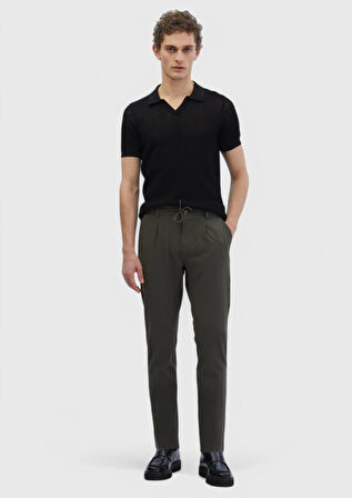 Haki Düz Dokuma Jogging Fit Casual Pantolon