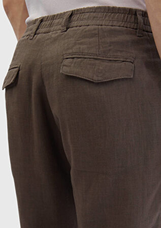 Vizon Düz Dokuma Jogging Fit Casual %100 Keten Pantolon