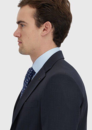 Lacivert Mikro Modern Fit Yün Karışımlı Takım Elbise