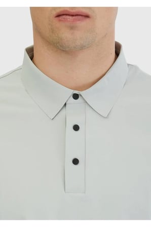 Açık Gri Düz Polo Yaka T-Shirt