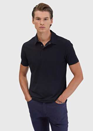 Lacivert Düz Polo Yaka T-Shirt