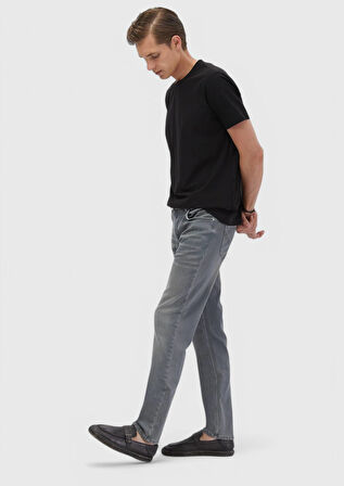 Siyah Düz Bisiklet Yaka T-Shirt