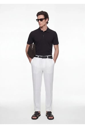 Siyah Düz Polo Yaka T-Shirt