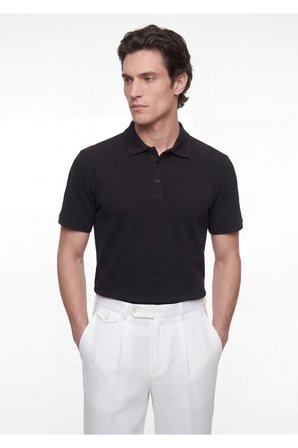 Siyah Düz Polo Yaka T-Shirt