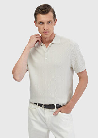 Taş Polo Yaka Jakarlı Triko