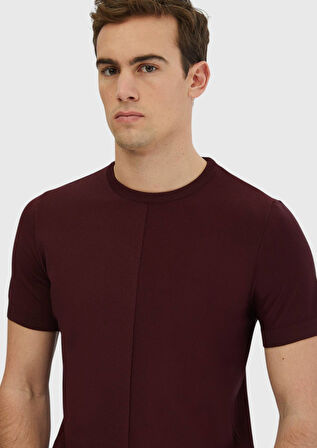 Kiremit Bisiklet Yaka Jakarlı Triko