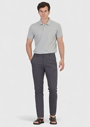 Antrasit Düz Dokuma Jogging Fit Casual Pamuk Karışımlı Pantolon