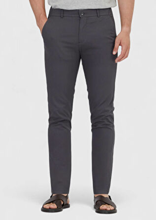 Antrasit Düz Dokuma Jogging Fit Casual Pamuk Karışımlı Pantolon