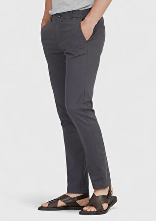 Antrasit Düz Dokuma Jogging Fit Casual Pamuk Karışımlı Pantolon