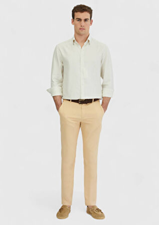 Safran Düz Dokuma Jogging Fit Casual Pamuk Karışımlı Pantolon