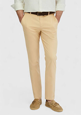 Safran Düz Dokuma Jogging Fit Casual Pamuk Karışımlı Pantolon