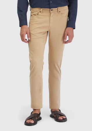 Safran Düz Dokuma Slim Fit Casual Pamuk Karışımlı Pantolon