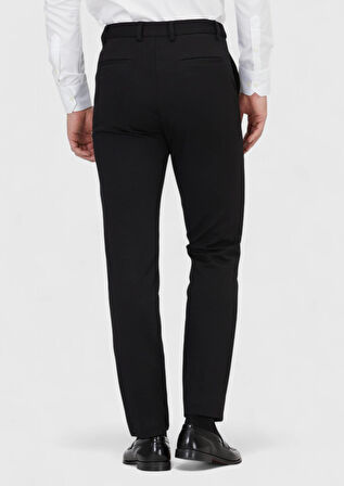 Siyah Düz Örme Jogging Fit Casual Pantolon