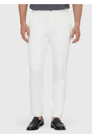 Ekru Düz Örme Jogging Fit Casual Pantolon