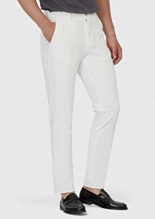 Ekru Düz Örme Jogging Fit Casual Pantolon