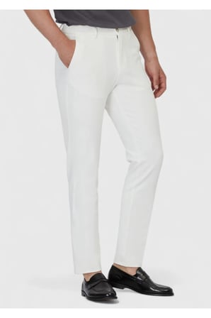 Ekru Düz Örme Jogging Fit Casual Pantolon
