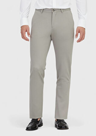 Gri Düz Örme Jogging Fit Casual Pantolon