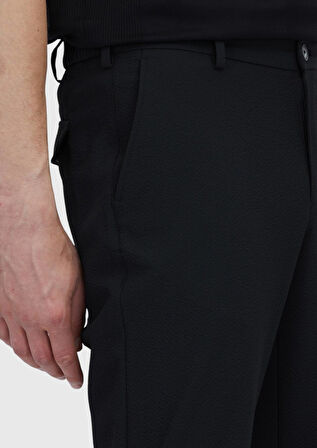 Siyah Düz Dokuma Jogging Fit Casual Pantolon