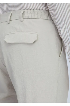 Bej Düz Dokuma Jogging Fit Casual Pantolon