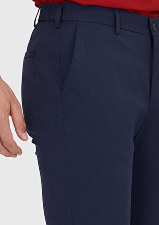 Lacivert Düz Dokuma Jogging Fit Casual Pantolon