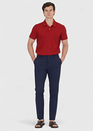 Lacivert Düz Dokuma Jogging Fit Casual Pantolon