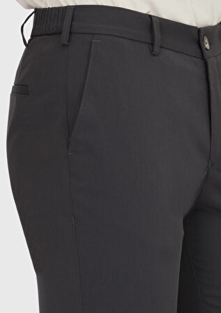Koyu Gri Düz Dokuma Jogging Fit Casual Pantolon