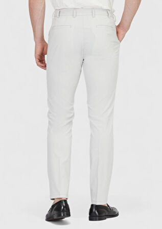 Açık Gri Düz Dokuma Jogging Fit Casual Pantolon