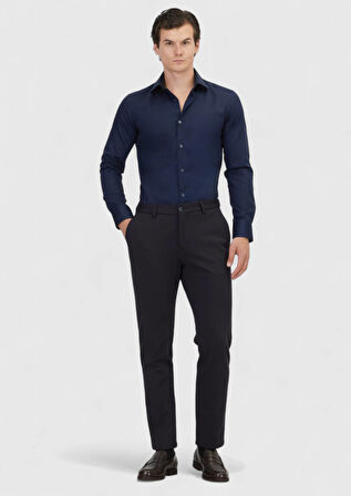 Lacivert Düz Örme Jogging Fit Casual Pantolon