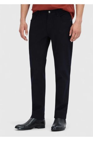 Lacivert Düz Dokuma Slim Fit Casual Pamuk Karışımlı Pantolon