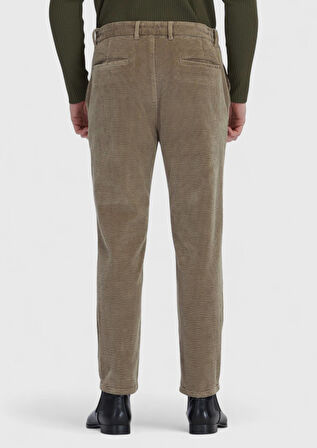 Vizon Düz Dokuma Jogging Fit Kadife Casual Pamuk Karışımlı Pantolon