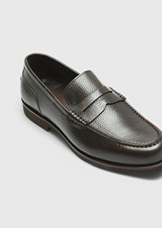 Kahverengi Deri Casual Loafer