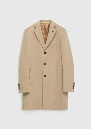 Deve Tüyü Regular Fit Kelebek Yaka Klasik Dokuma Palto