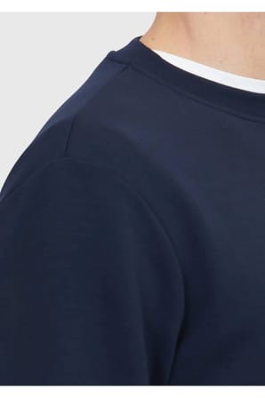 Lacivert Bisiklet Yaka Düz Sweatshırt