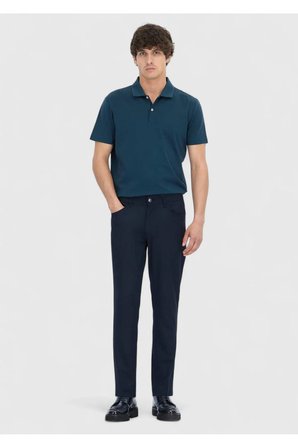Petrol Düz Polo Yaka %100 Pamuk T-Shirt