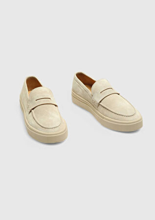 Bej Süet Casual Loafer