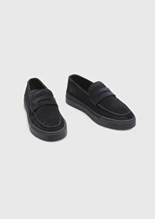 Lacivert Süet Casual Loafer