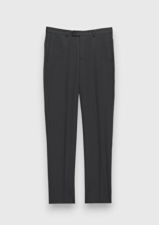 Antrasit Düz Regular Fit %100 Yün Takım Elbise