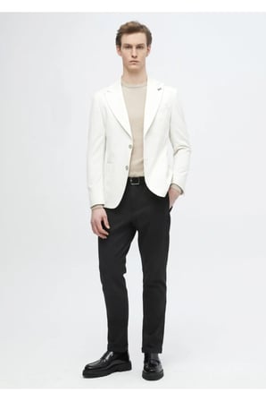 Ekru Fitilli Shirt Shoulder Slim Fit %100 Pamuk Ceket