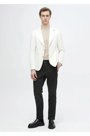 Ekru Fitilli Shirt Shoulder Slim Fit %100 Pamuk Ceket