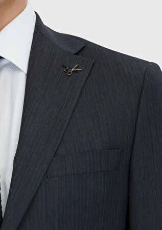 Antrasit Mikro Modern Fit Yün Karışımlı Takım Elbise