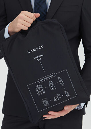 Siyah Mikro Modern Fit Yün Karışımlı Takım Elbise