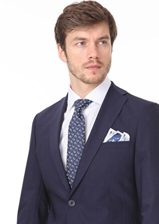 Saks Düz Regular Fit Yün Karışımlı Takım Elbise
