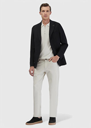 Siyah Düz Comfort Fit %100 Yün Ceket