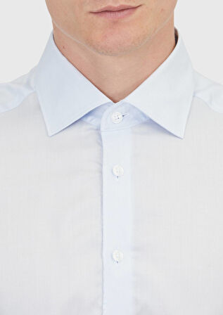 Mavi Düz Regular Fit Dokuma Klasik Gömlek