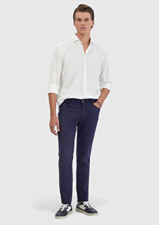 Beyaz Düz Casual Fit Dokuma Casual Gömlek
