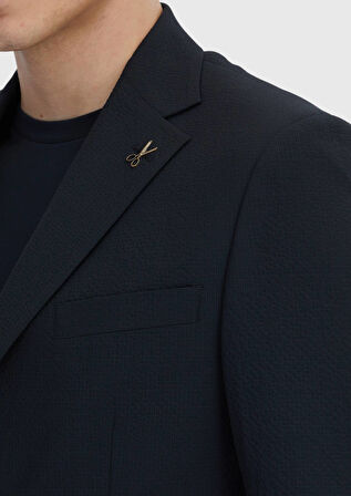 Siyah Mikro Modern Fit Yün Karışımlı Takım Elbise