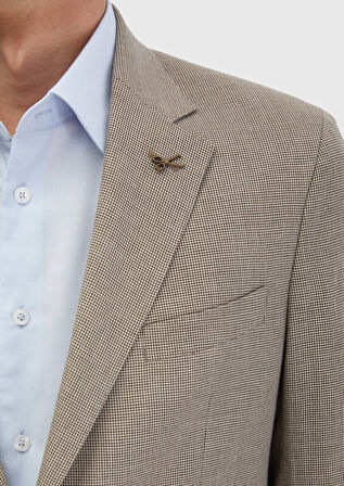 Kahverengi Zeroweight Slim Fit Yün Karışımlı Takım Elbise