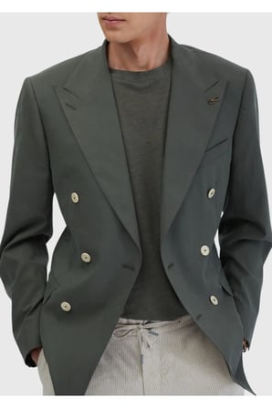 Haki Düz Slim Fit Ceket