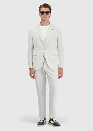 Füme Düz Comfort Fit Örme Takım Elbise